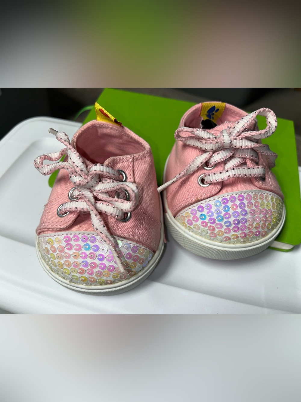 Pink Build a Bear Canvas Sneakers with Sequin Toe